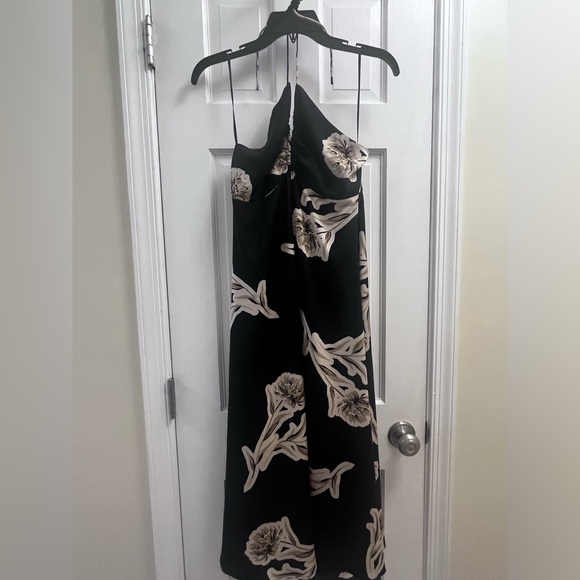 NWT Satin Banana Republic Floral Midi Halter - Size Medium - Picture 1 of 7